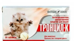 Troncile-k pentru pisici: animale de companie antihelmintale